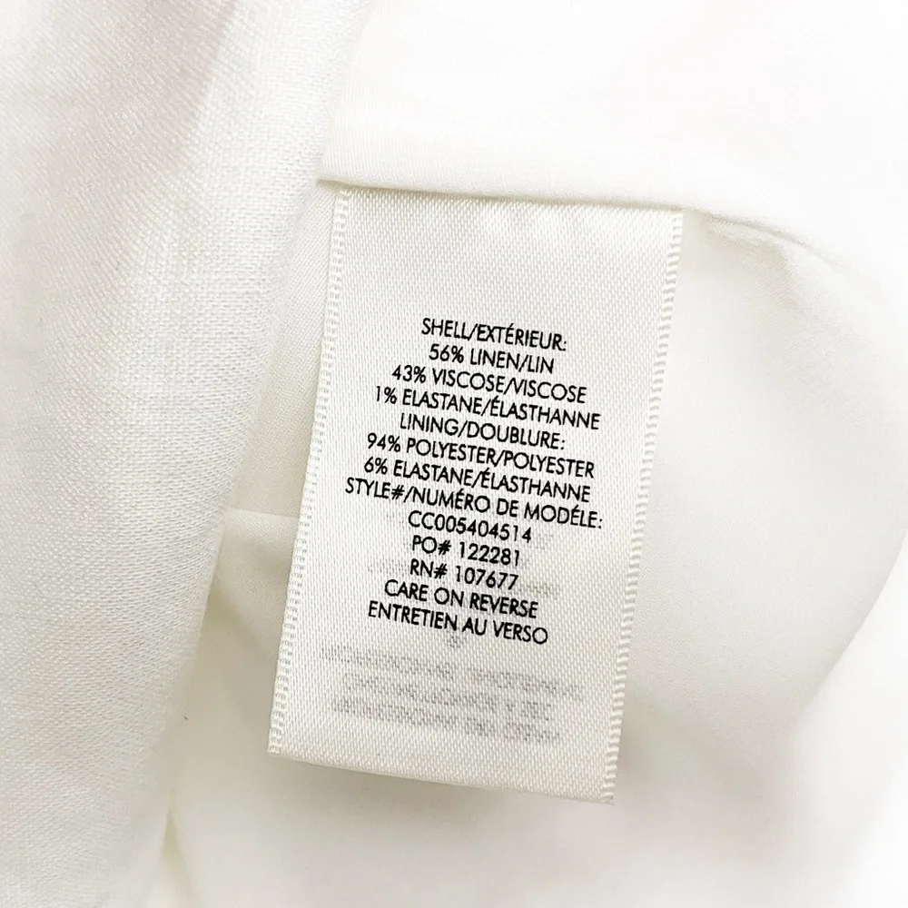 NWT Alice + Olivia Palmira Linen Ruffle Sleeveless Mini Dress White_6